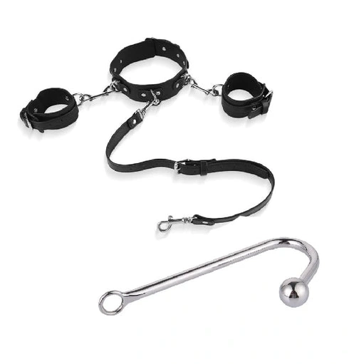 Anal Hooks Hook Elegant with Collar and Anal 5334 Cuffs Beaded 1015